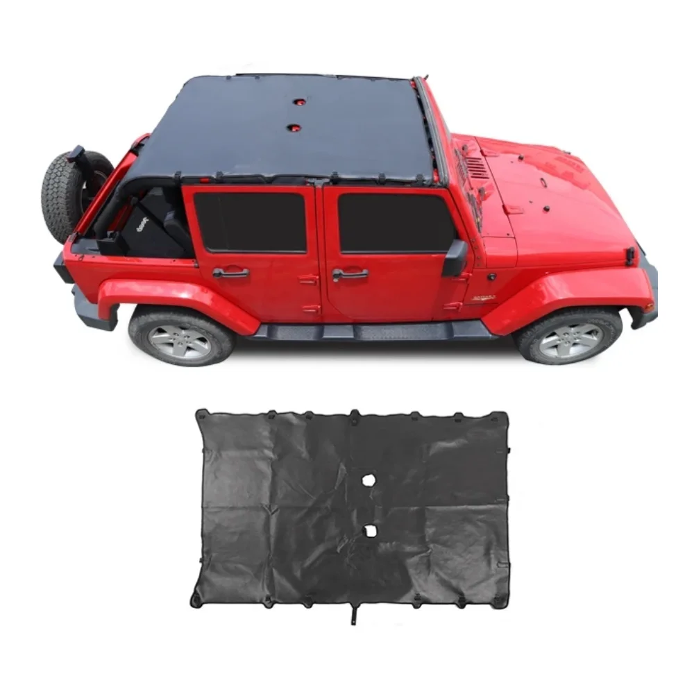 MOVOTOR Car Accessories Length Soft Car Sunshade Mesh Top Full Cover 1 Set Black For -Jeep -Wrangler JK JKU 4 Doors 2007-2018