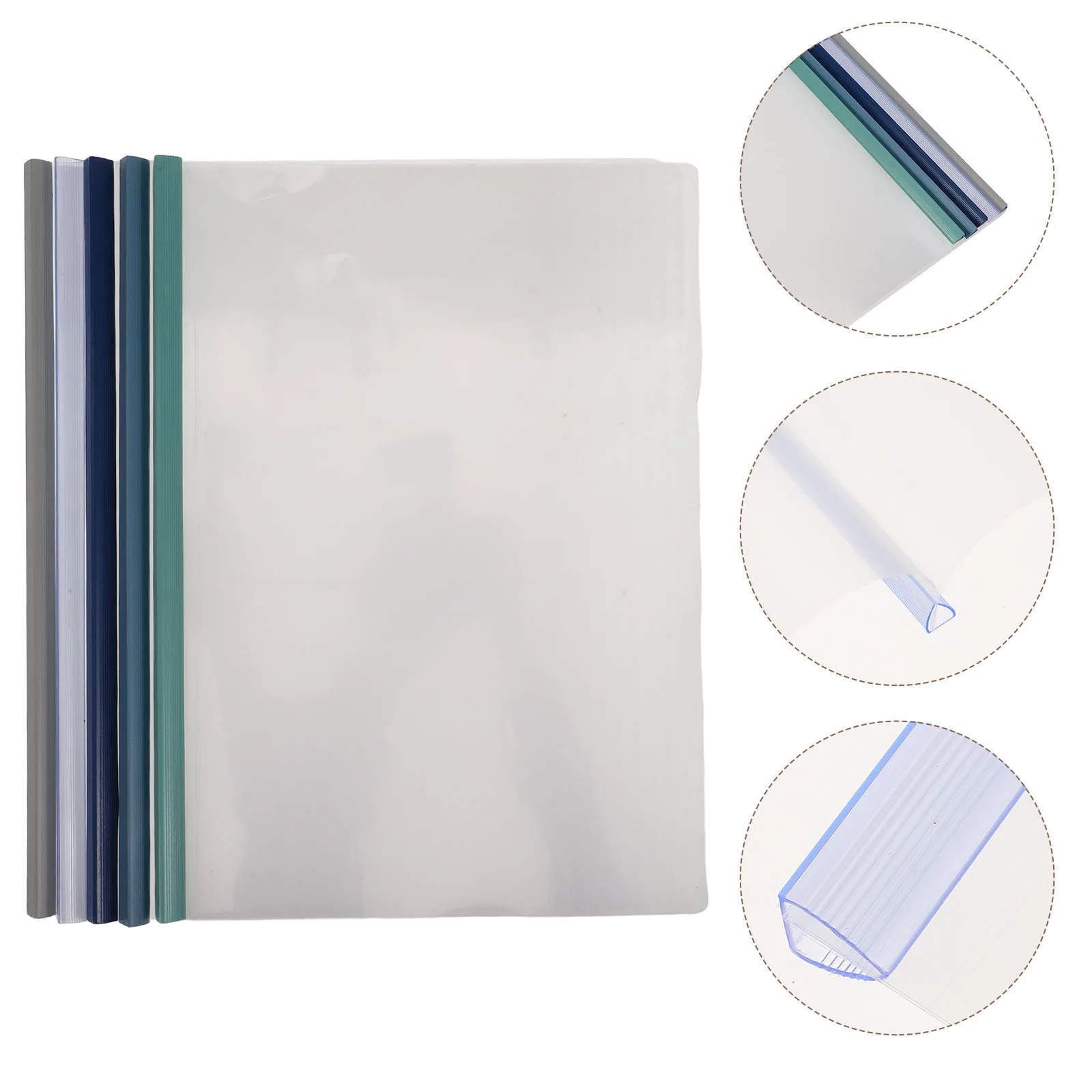 

10pcs Transparent A4 Booklet Binder Sliding Bar File Organizer Binding Clip Report Cover Slide Binders For Office School Large