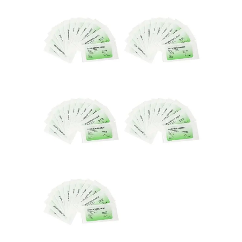 Y51A 60 Pcs Needle Suture Nylon Monofilament Thread Suture Practice Kit 3/0 for Teaching Demonstration Study
