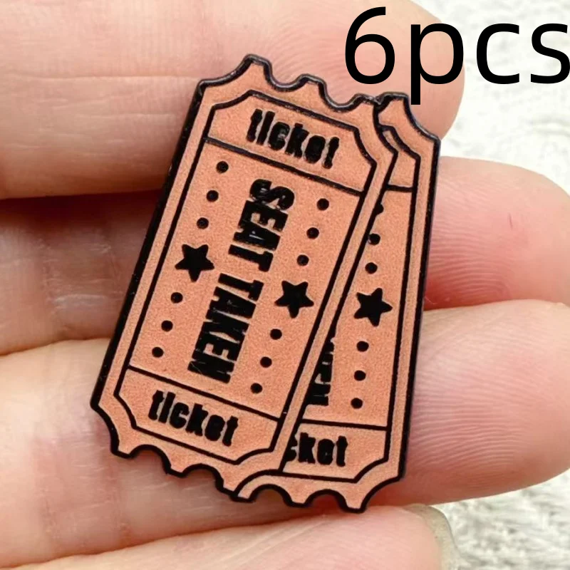 6pcs New Funny Halloween Retro Video Popcorn Brooch Horror Movie Badge Accessories