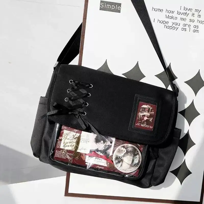

New College Style Ita Crossbody Bag Large Capacity Women Casual Shoulder Bag Cute Girls Transparent Bag Y2K DIY Display Handbags