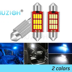 IUZIOH 2PCS 31mm Led Festoon C5W C10W 36mm 39mm 41mm 31 mm Bulb Interior Reading Light Dome Trunk Car Signal Lamp Crystal Blue