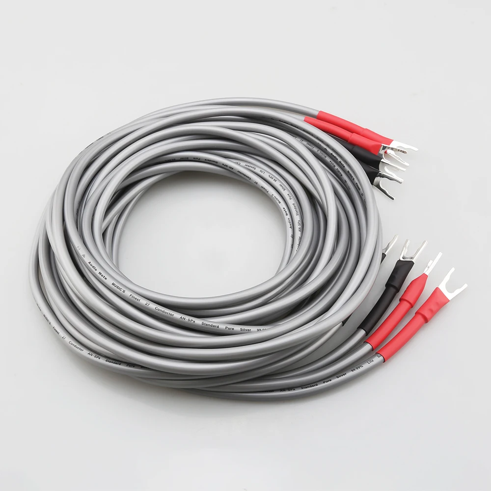 كابل مكبر صوت HiFi Audio Note AN-SPXII مطلي بالفضة النقية كابل مكبر صوت عالي الجودة مع موصل قابس الموز Y Spade