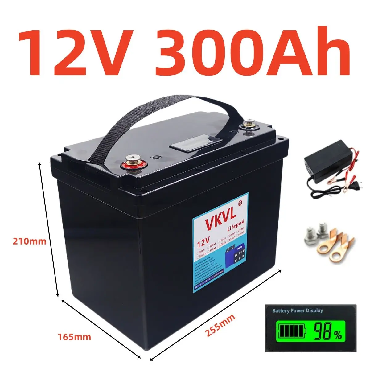 12V LiFePO4 battery 500Ah 400Ah 300Ah 200Ah built-in BMS lithium iron phosphate battery 6000+golf cart solar cycle life