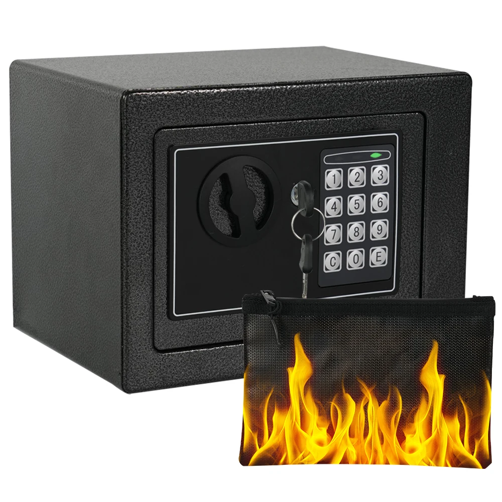 Ireproof Safes with Fireproof Money Bag Sensor Light Digital Keypad Home Safe Adjustable Shelf Security Safe - Image 5