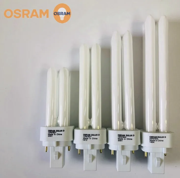 2x OSRAM DULUX D 10W/827 10W/840 10W/865 Lamp Tube LUMILUX G24d-1 2 Pins,D/D Compact Fluorescent 2P Bulb