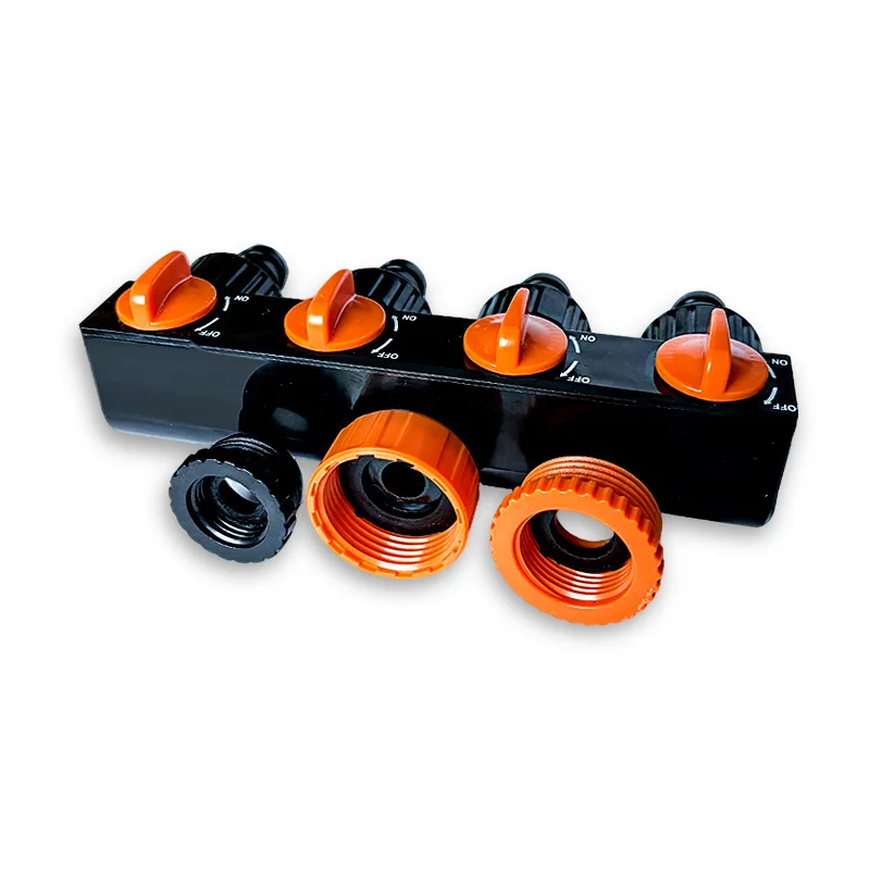 4 Way Garden Water Tap Splitter Hose Connector With Independent ON‑OFF Valves Irrigation Water Distributor For Lawn Yard Waterin