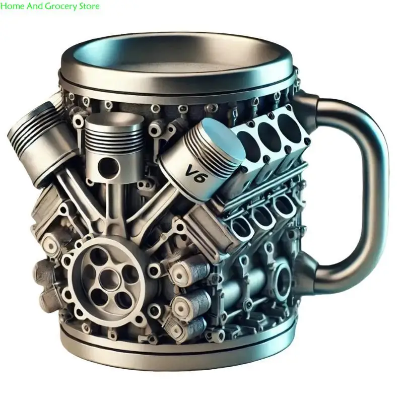 

0xxa Автомазолентная кофейная кружка из нержавеющей стали Внутренняя чашка для энтузиастов автомобилей