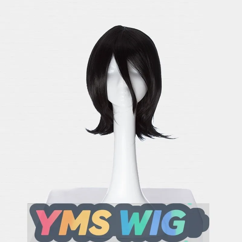 【YMS PRUIK】Bleach Kuchiki Rukia COS Pruik Dagelijkse Flip Anime Pruik Voor Vrouwen En Mannen Zwart Korte Stijl