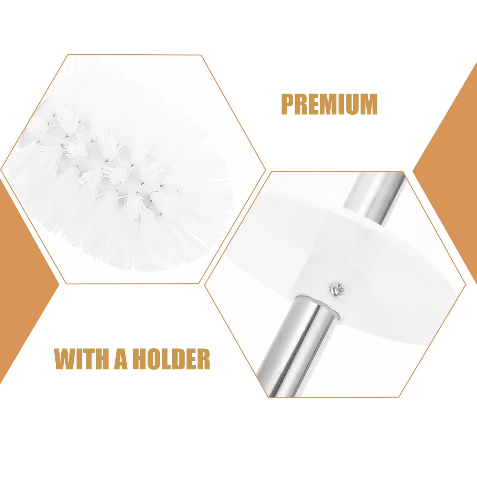 

1Set Toilet Bowl Brush Premium Plastic Non-Slip Handle for Bathroom Hotel Office Cleaning Supply Scrub Brush with Holder