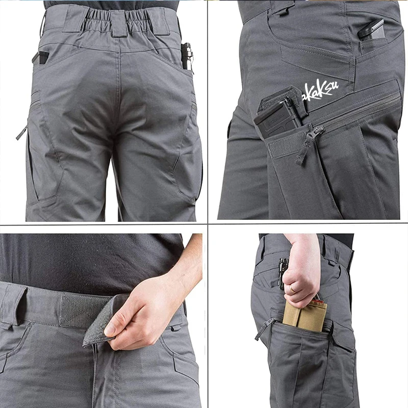 Traje pesca secado rápido hombre – camiseta táctica pantalones bolsillos - imagen 4