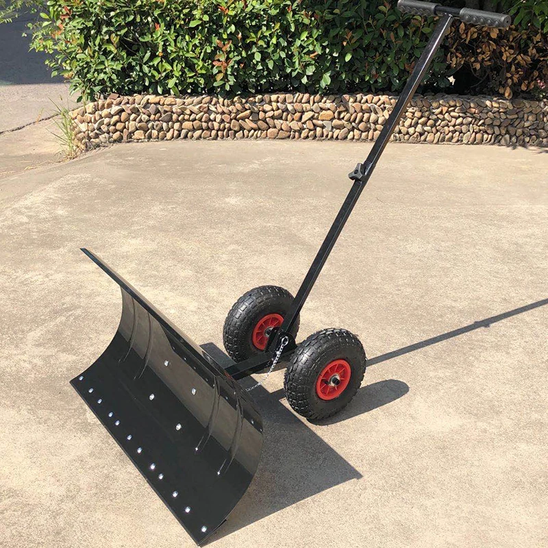 Ergonomic Stainless Steel Snow Shoveling Tool Household Snow Shovel with Wheels