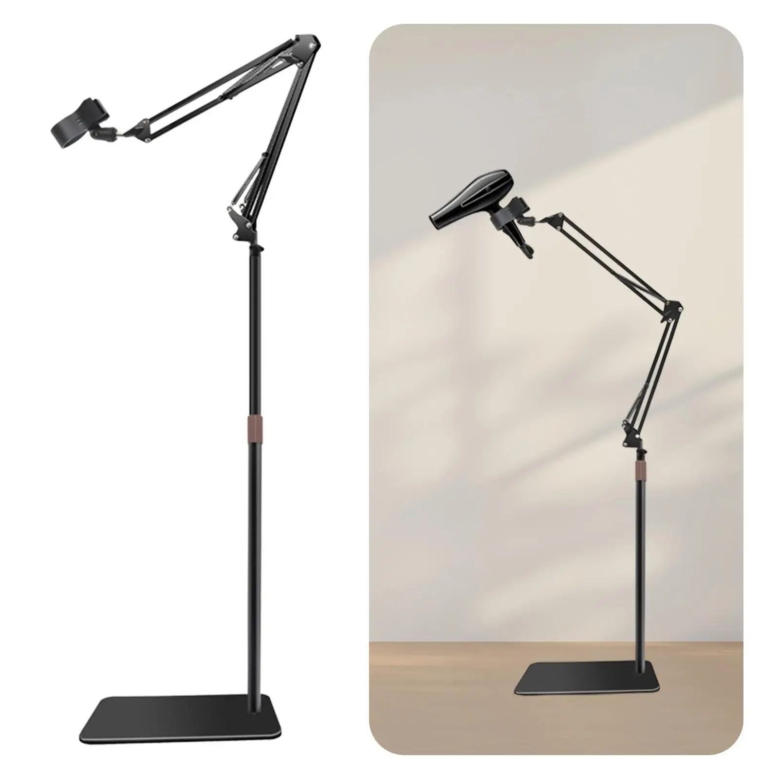 

Lazy Hair Dryer Holder Stand Non Slip with Heavy Base Rack for Pet Hair Dryer for Children Elderly Household Bathroom Countertop