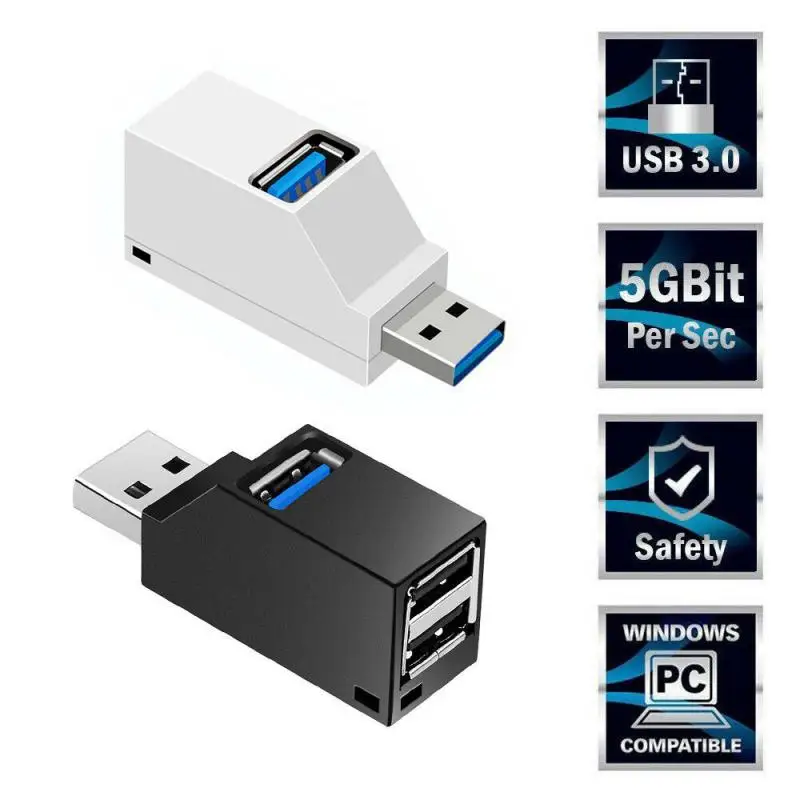 

USB 3.0 HUB Extender Mini Splitter Box 3 Ports USB 2.0 High Speed ​​Data Transfer Adapter For PC Laptop MacBook Pro Accessories