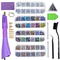 Hotfix Applicator DIY Hot Fix Rhinestone Applicator Wand Tool Kit with 2 Box Strass AAAAA Clear Glass Crystal Hot Fix Rhinestone