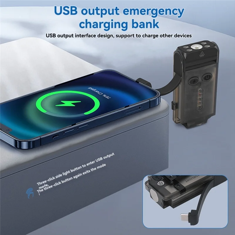 Brelok Latarka A29F-V30 Power Bank Latarka Brelok Kemping Wędkarstwo Awaryjna