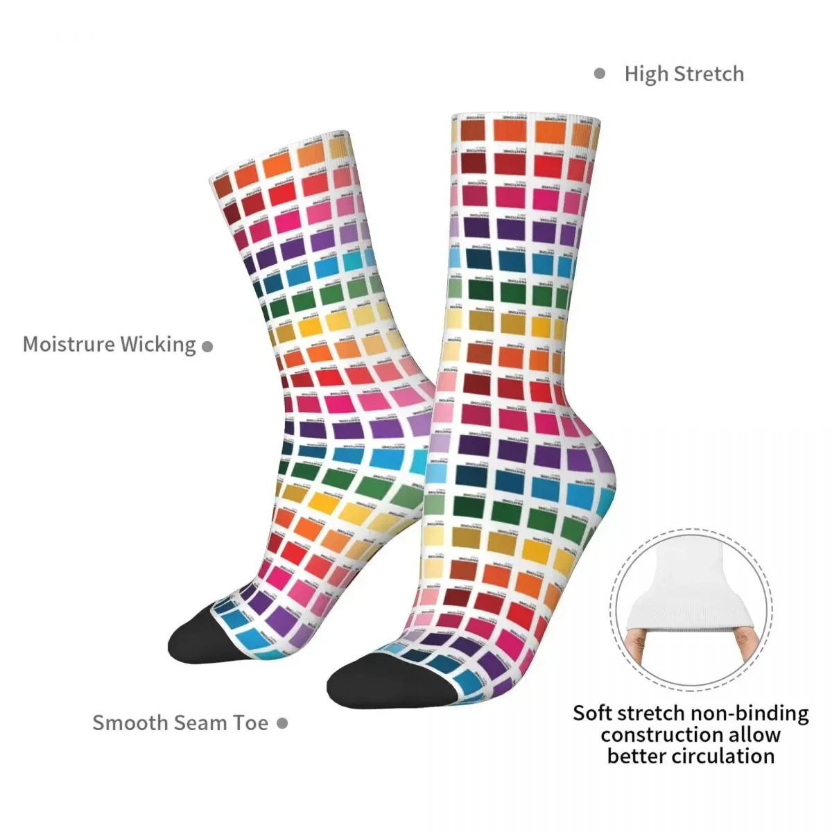 Shades Of Pantone Colors Socks Harajuku Super Soft Stockings All Season Long Socks Accessories for Man's Woman's Gifts