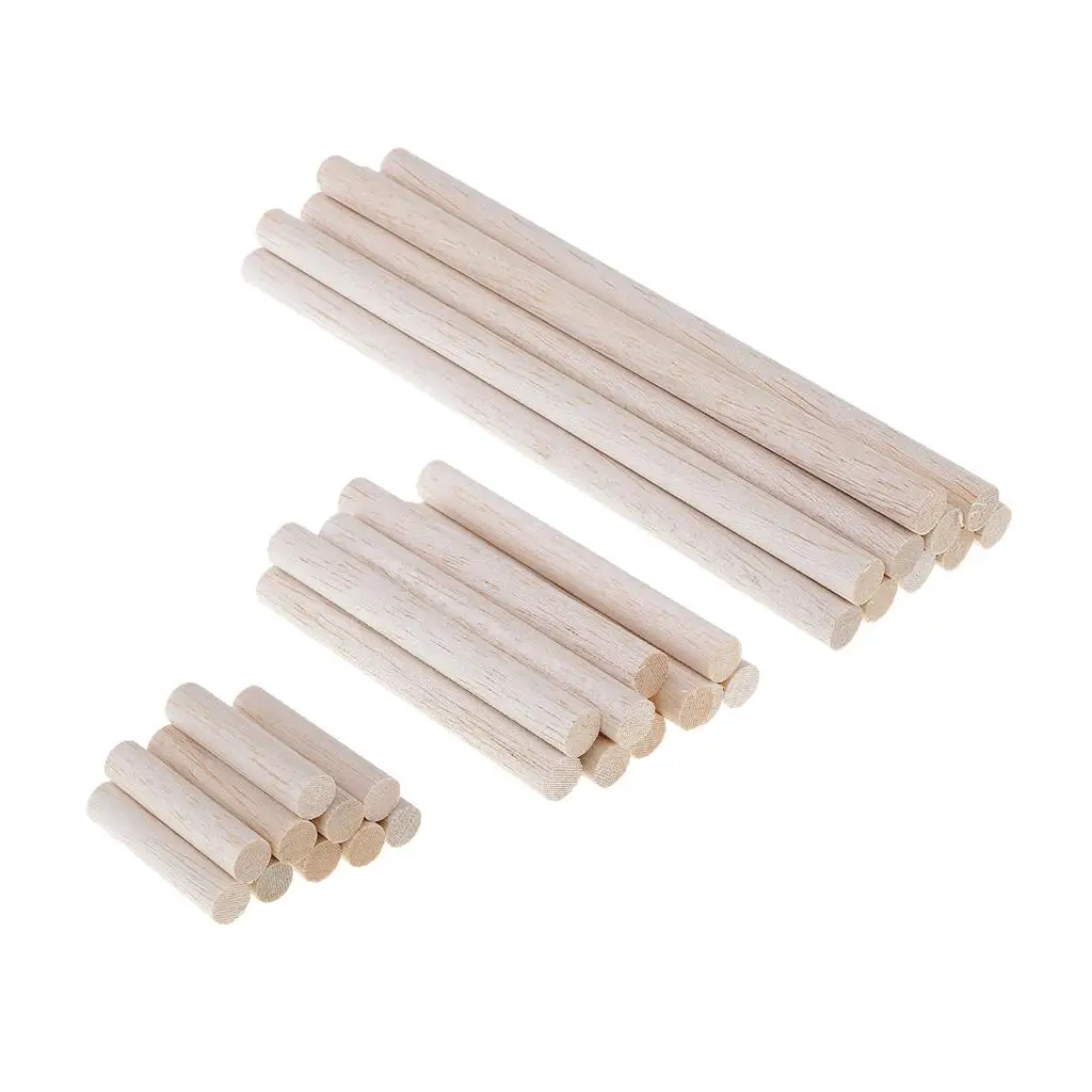 DIY Wooden Round Sticks Lightweight Balsa Wood Tool Accessories for Enjoywood Woodworking and Art