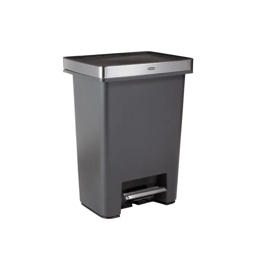 

Premier HighCapacity StepOn Trash Can, 19 Gallon, Single or Dual Stream Trash or Recycling, Charcoal, StainlessSteel Rim, Lid Lo