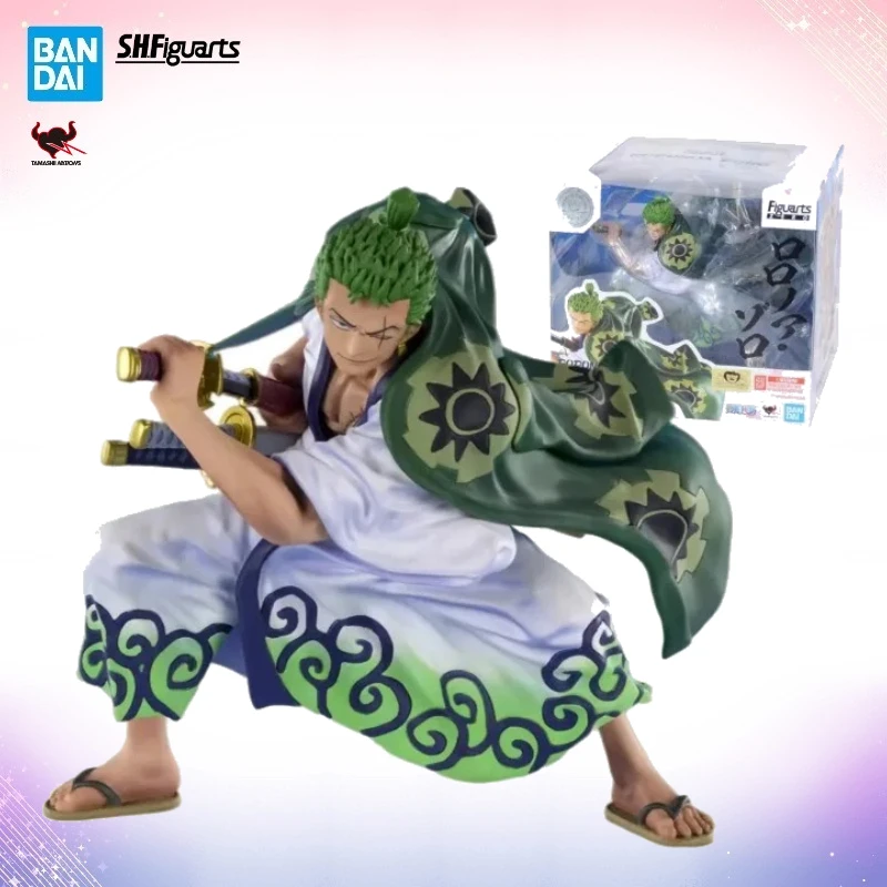 

BANDAI Original Figuarts ZERO ONE PIECE Roronoa Zoro Wano Country Zorojuro Ronin Anime Figure Present Toys Gift Ornaments