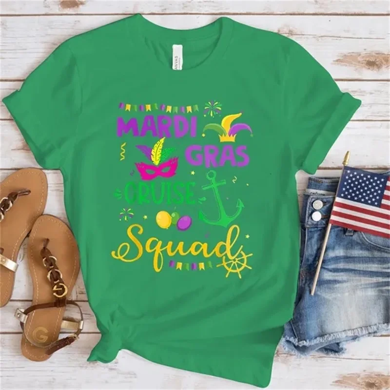 

Mardi Gras Cruise Squad Graphic T Shirts For Men Women Summer Short Sleeve Oversized Tee Shirts Mens Casual Crew Neck Tshirt