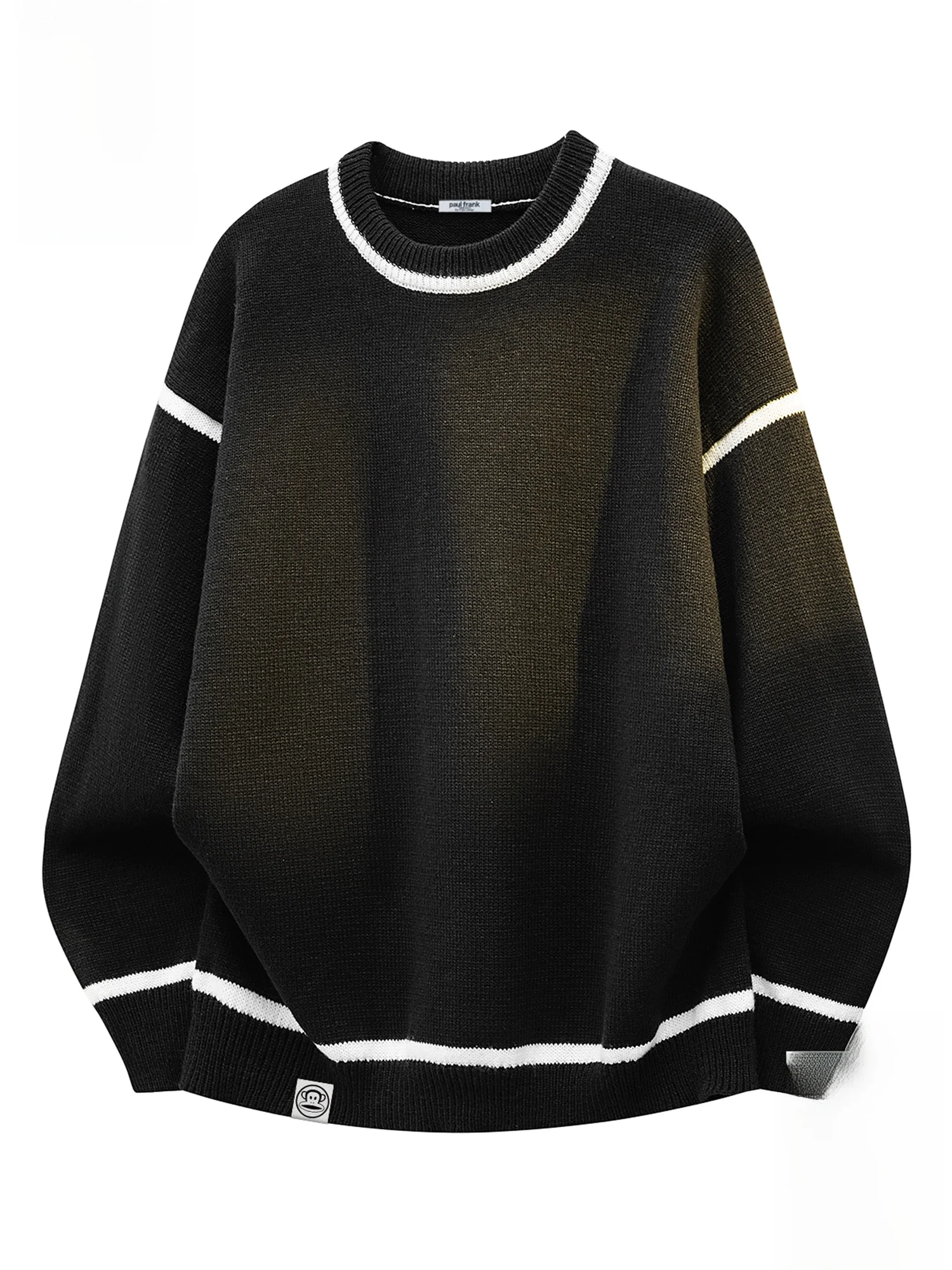 

PaulFrank Men's Loose Fit Knitted Sweater round Ne Color Blo Design Casual Sle Polyester Fiber Autumn Winter Top