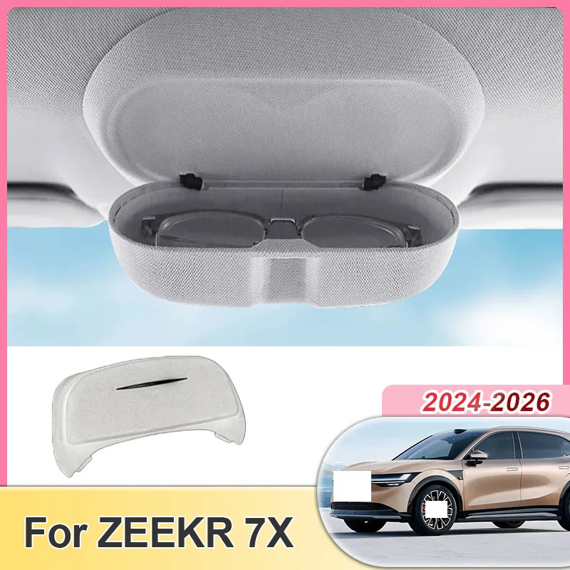 

Car Glasses Case For ZEEKR 7X 2024-2026 2025 Sunglasses Holder Box Spectacles Interior Roof Sunroof Clip Organize Auto Styling