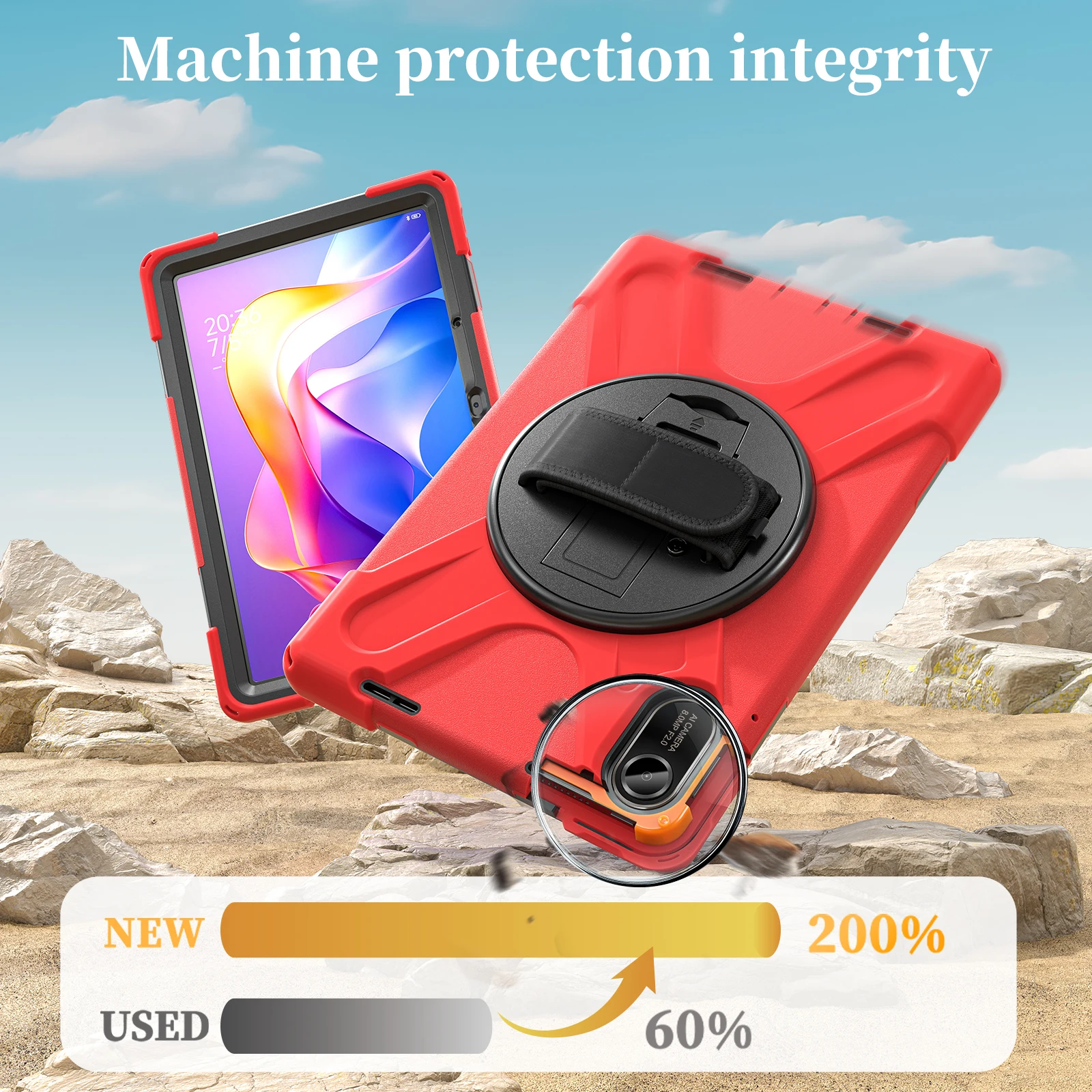 Armor Case For Xiaomi Redmi Pad 2 2025 11 inch Pad2 Model 25040RP0AG Anti-Slip Hand shoulder Strap Hybrid Cover Shockproof Capa