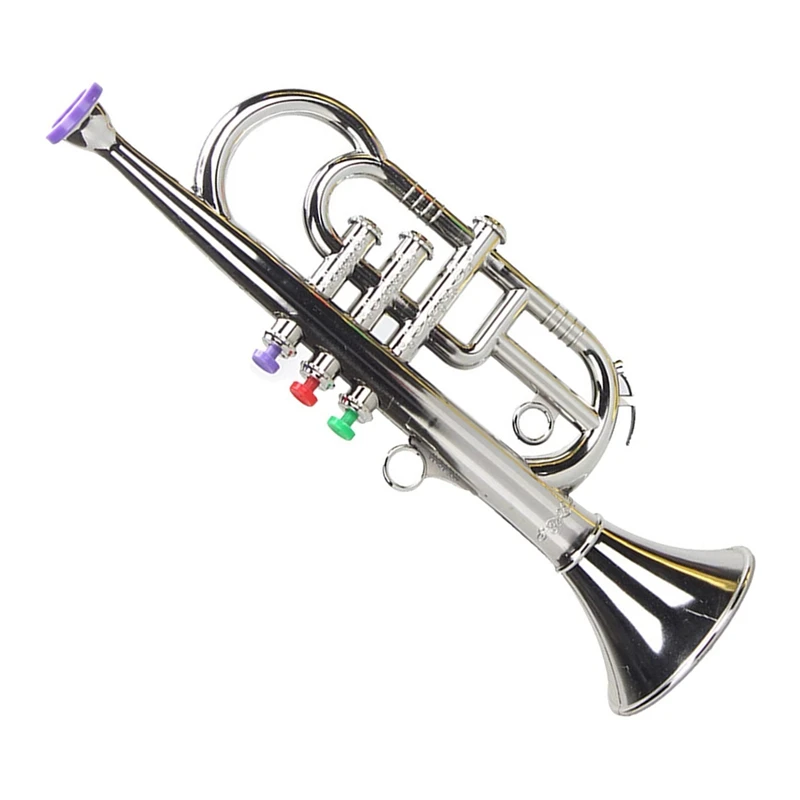 Trumpet 3 Tones 3 Colored Keys Simulation Play Mini Musical Wind Instruments For Children Birthday Party Toy