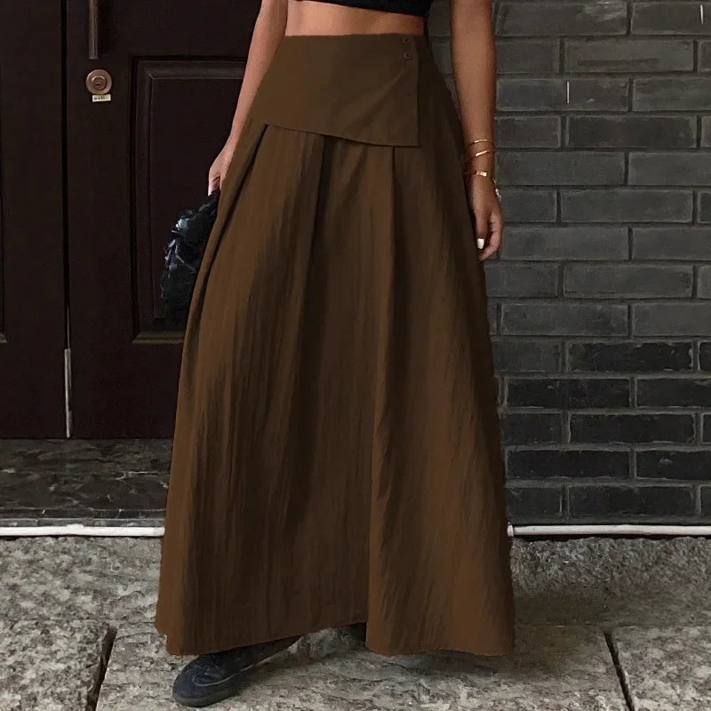 2025 Women Solid Slim Fishtail Skirt Spring In Elegant Fashion Autumn High Waist Fold Skirts Lady Causal Street Short Dress Sexy