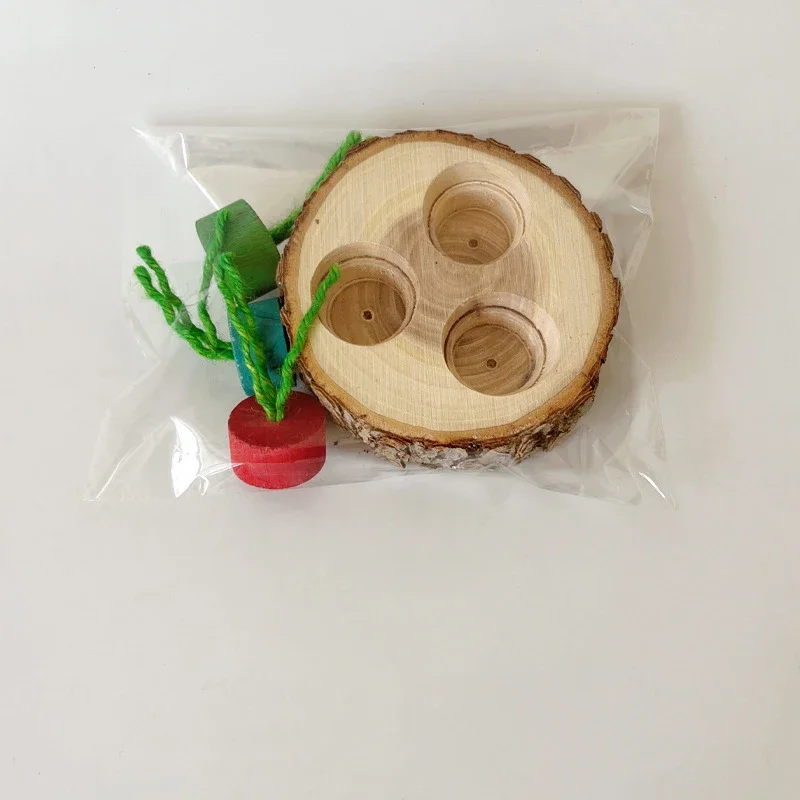 

Wooden Parrot Chew Toys for Small Birds Round Shaped Foraging Toy Natural Wood Chewing Toy Hamster Rabbit Bird Cage Accessories