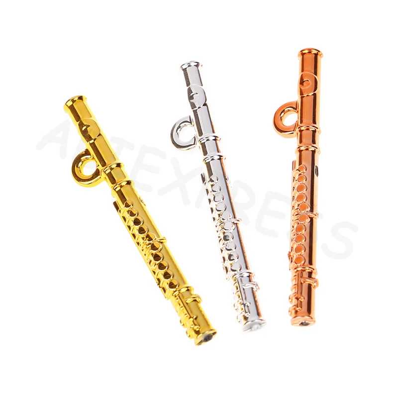 1Pcs Miniature Dollhouse Musical Instrument Flute Model Toy Simulation Decorative Accessory for Playhouses