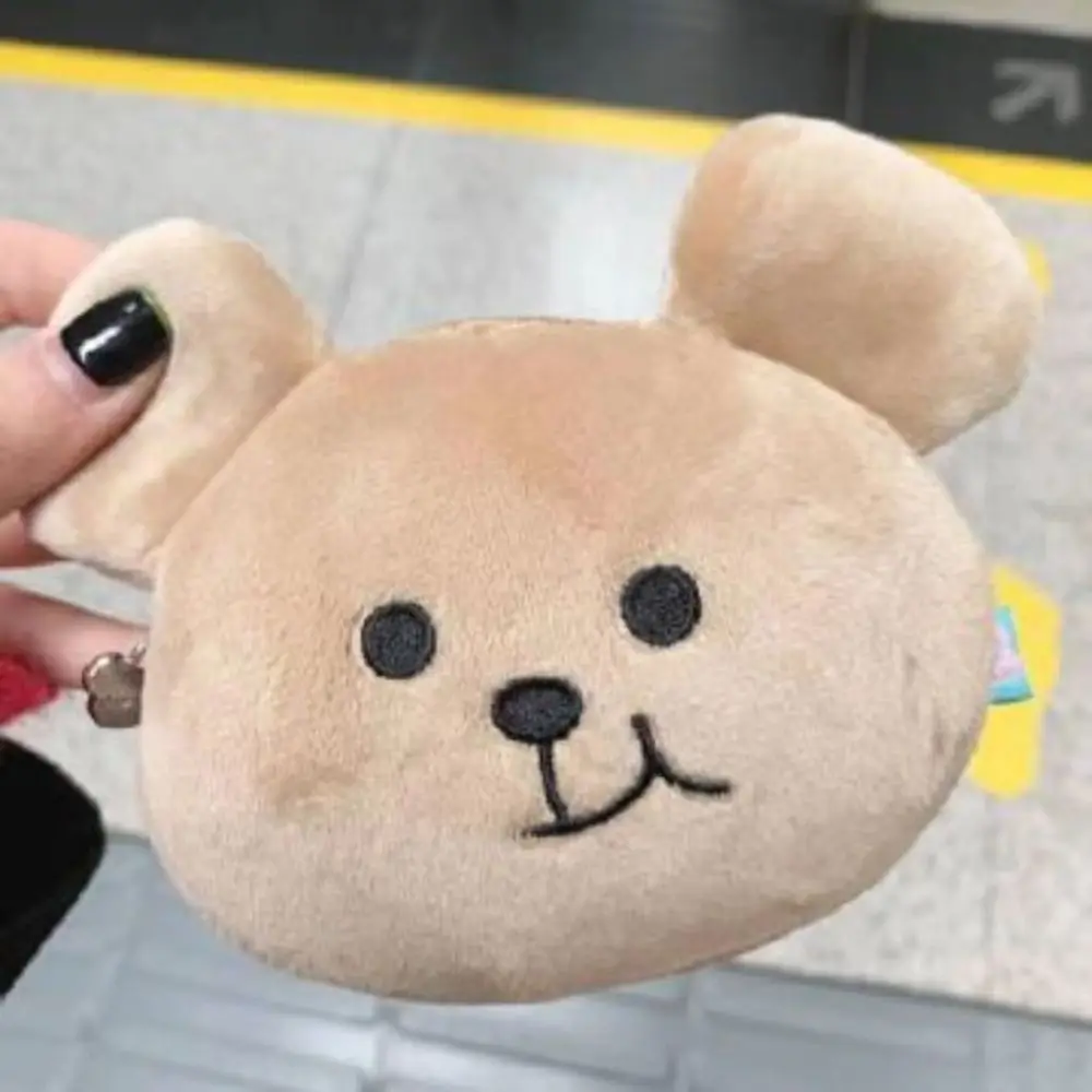 Earphone Date-cable Bag Zipper Plush Bear Coin Purse Cartoon Portable Cartoon Storage Bag Three-dimensional Bag Pendant Gift