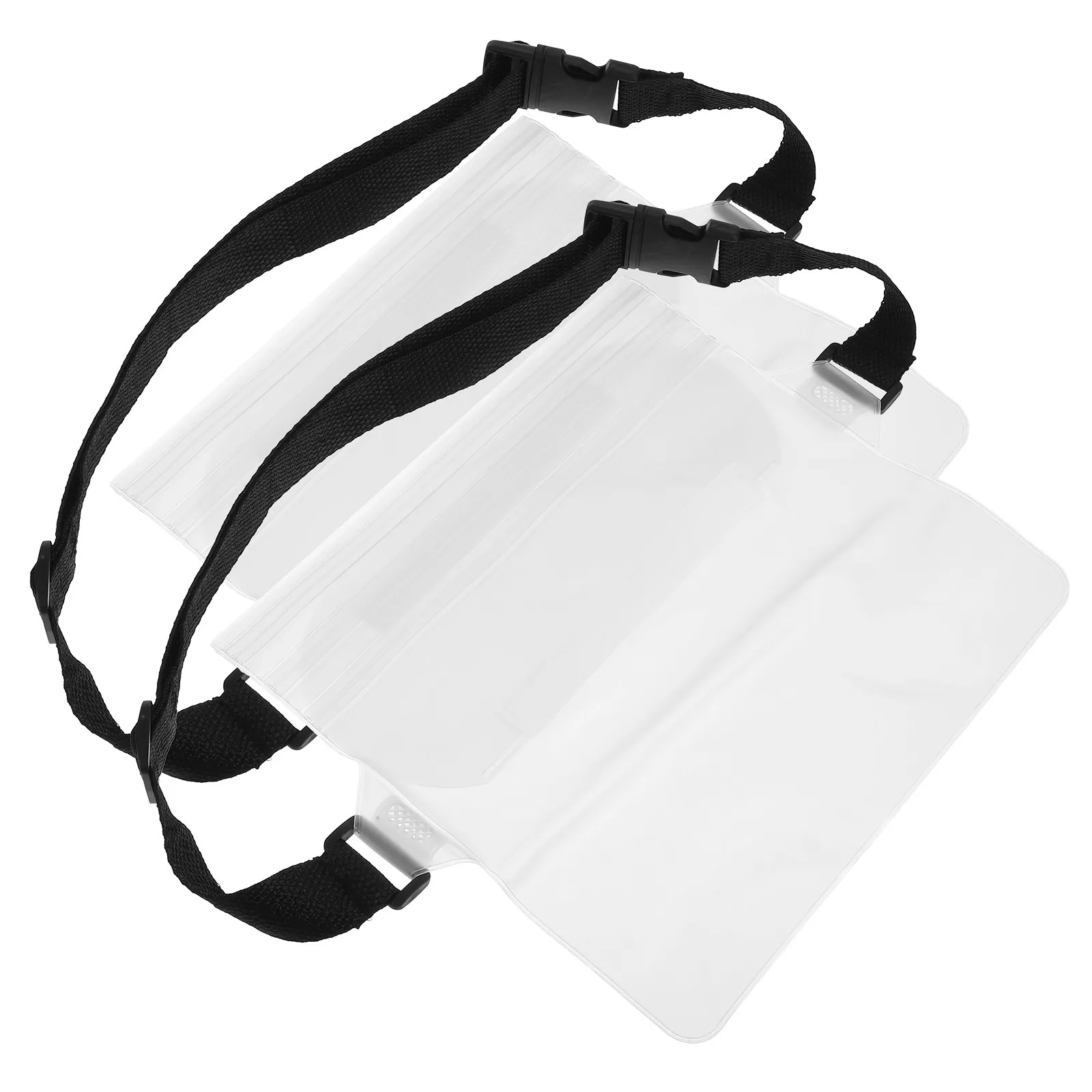 2Pcs Waterproof Waist Pouch Transparent Crossbody Style Adjustable Strap for Beach Swimming Kayaking Water Sports Phone