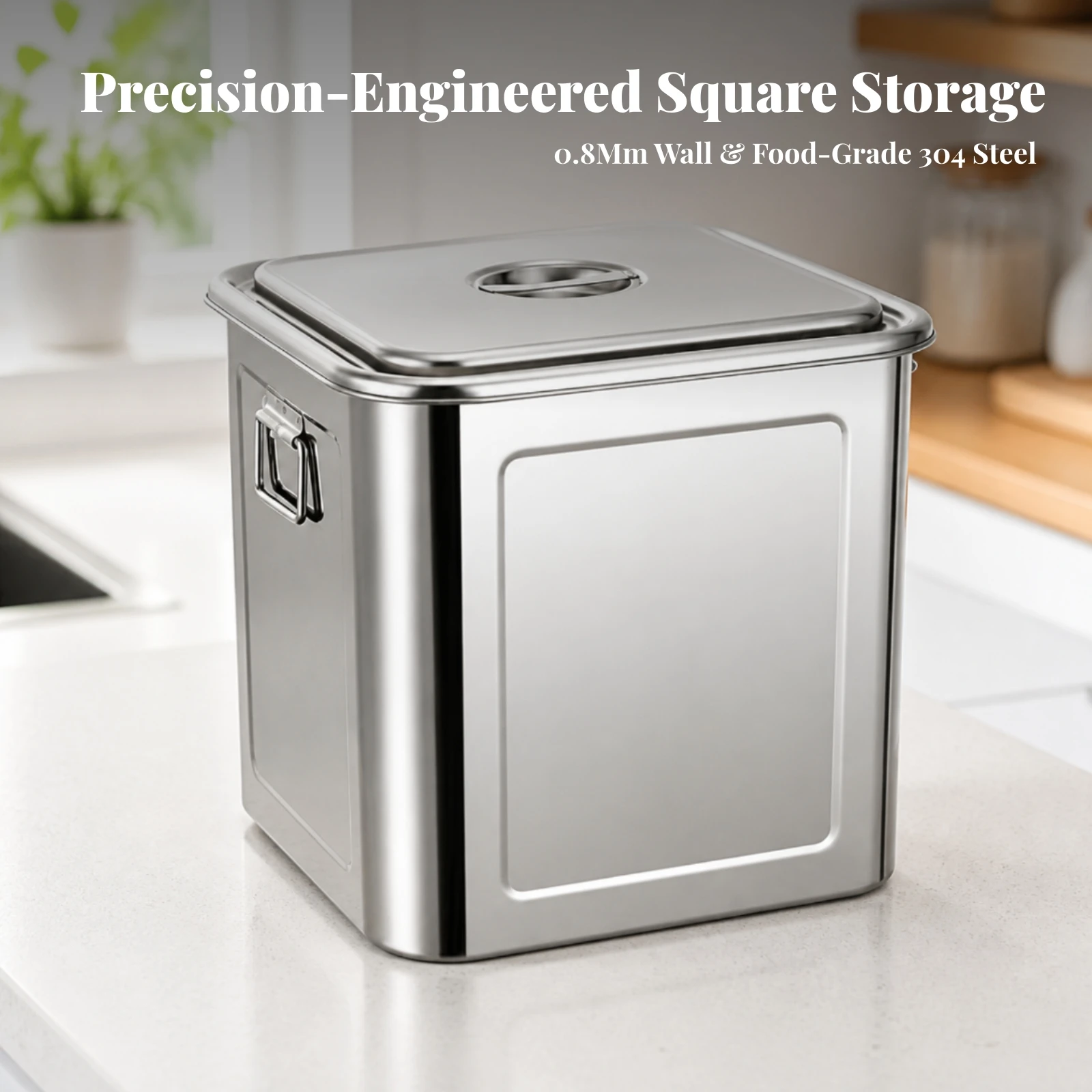 Stainless Steel Food Storage Container Long-Lasting Square Storage Container Stainless Steel Food Container Sealing for Chefs