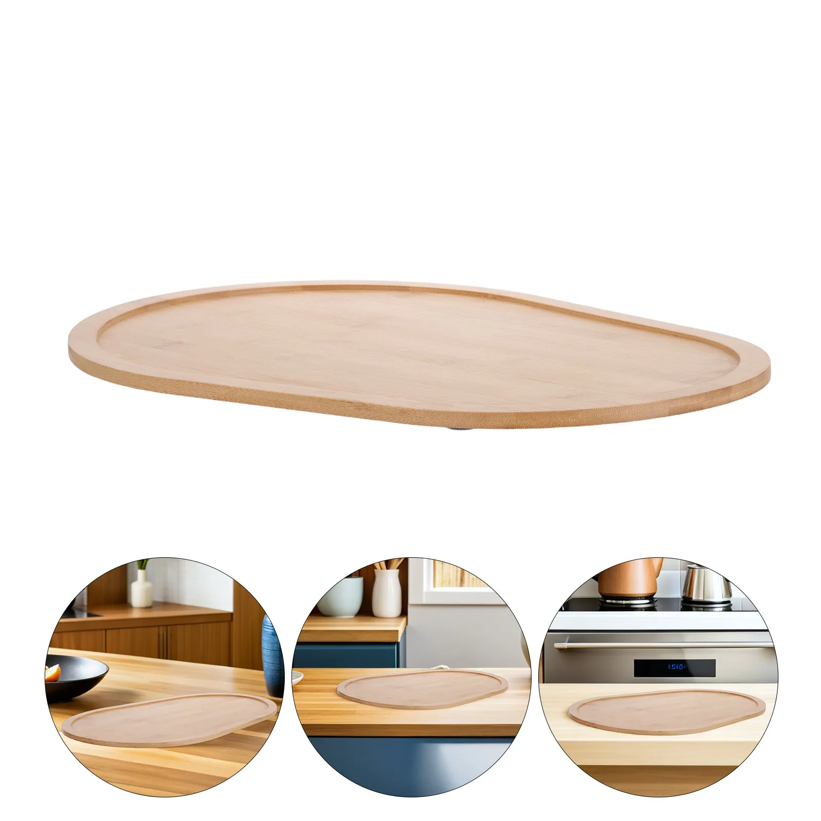 Bamboo Stand Mixer Slider Mat Kitchen Countertop Appliance Sliding Tray Reusable Mixer Base Gripper Protector 16x11 Inch