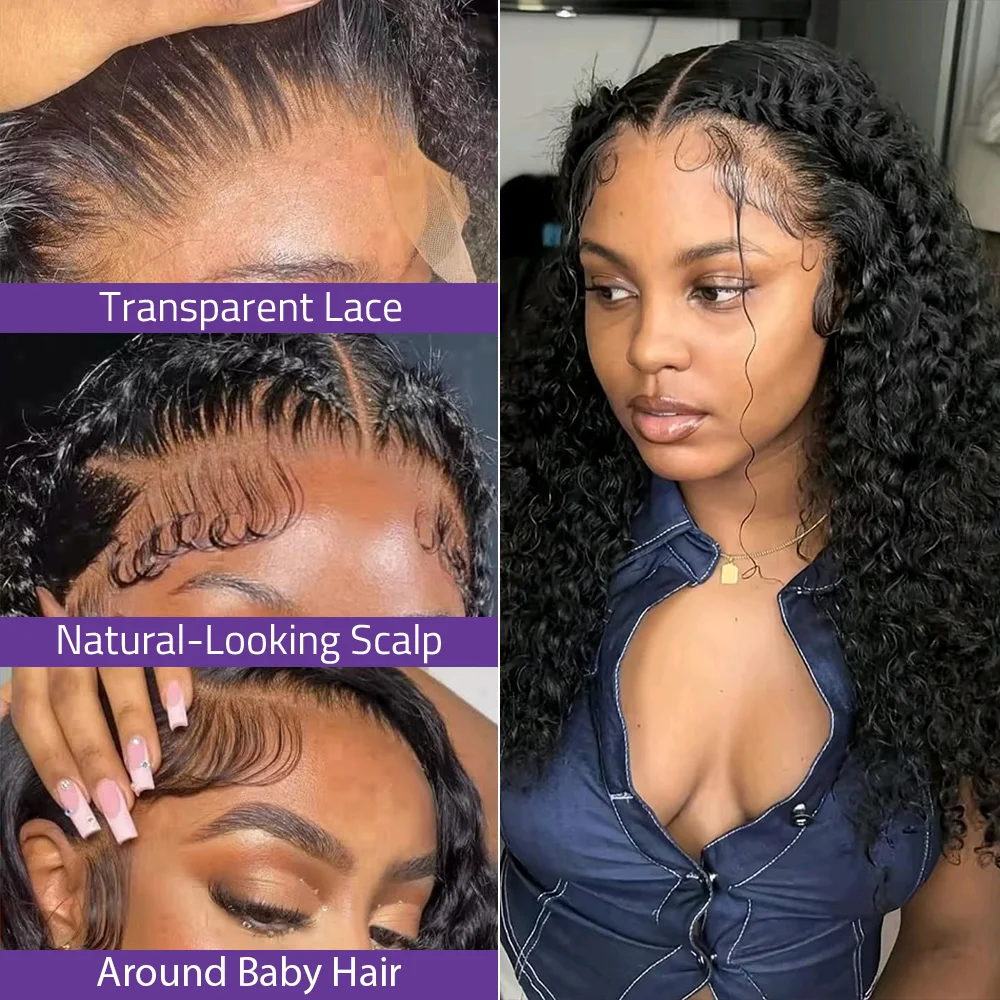 18 40 Inch 13x4 Lace Frontal Burmese Curly Human Hair Wig Pre Plucked 200% Density 13x6 HD Transparent Lace Front Wigs For Black Women - view 2