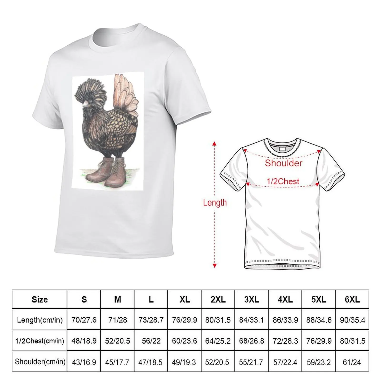 Polish chicken in farm boots T-Shirt Short sleeve tee luxury designer designer t shirt men