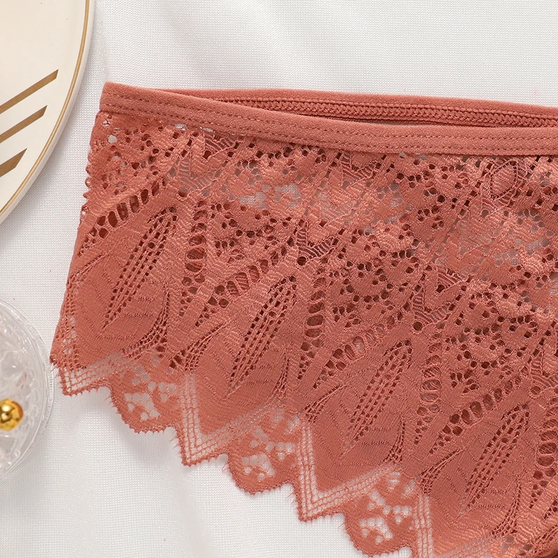 المرأة مثير سراويل الدانتيل منخفضة الخصر ملخصات الإناث الجوف خارج تنفس الصلبة G سلسلة الملابس الداخلية شفافة Underpant حجم كبير #5