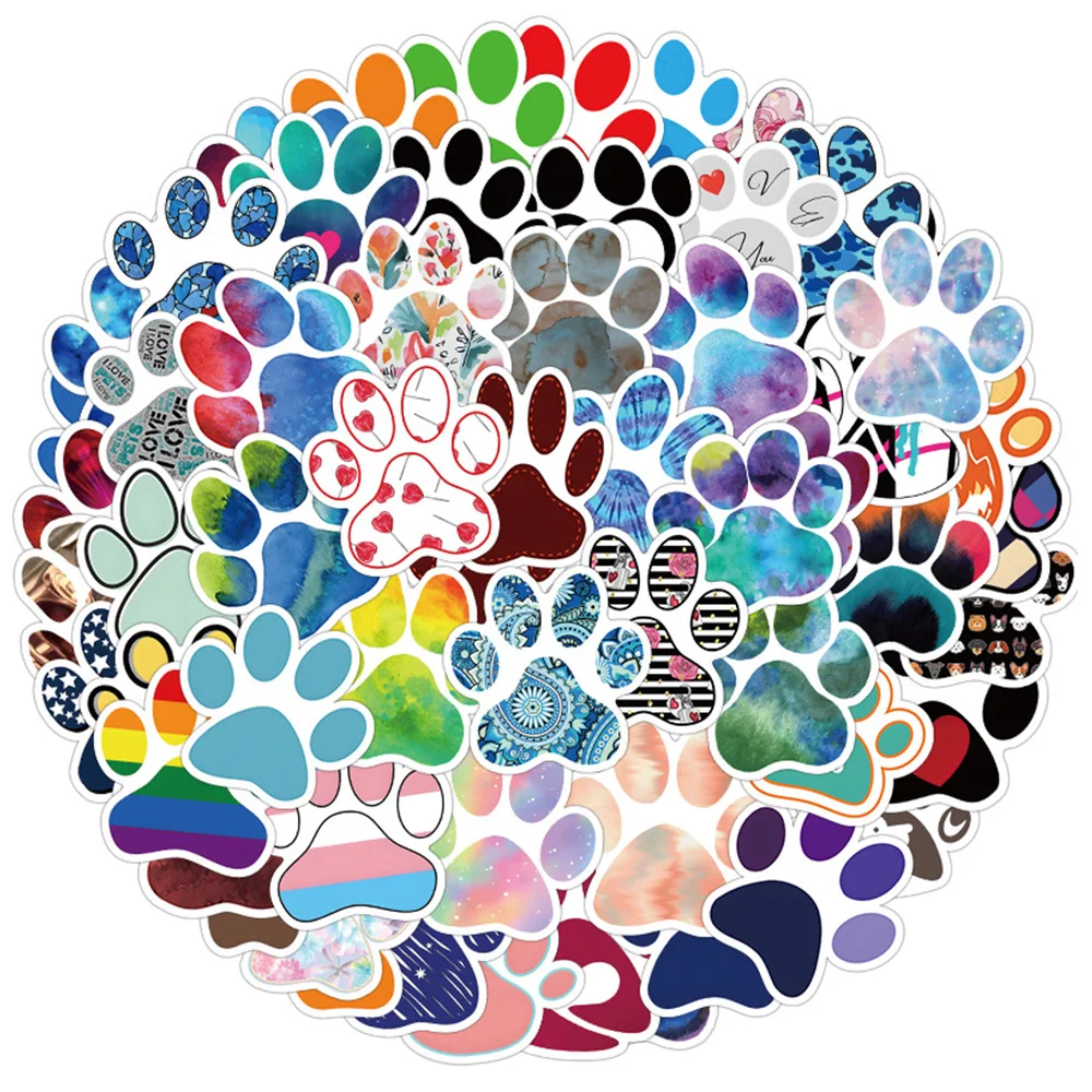 

10/30/50pcs Color Paws Imprint Graffiti Stickers Cute Decals DIY Phone Case Laptop Tablet Water Bottle PVC Sticker for Kids Toy