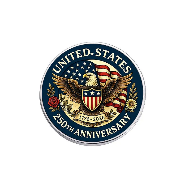 Independence Day 250th Anniversary commemorative badges, vintage flag element pins, gifts for friends