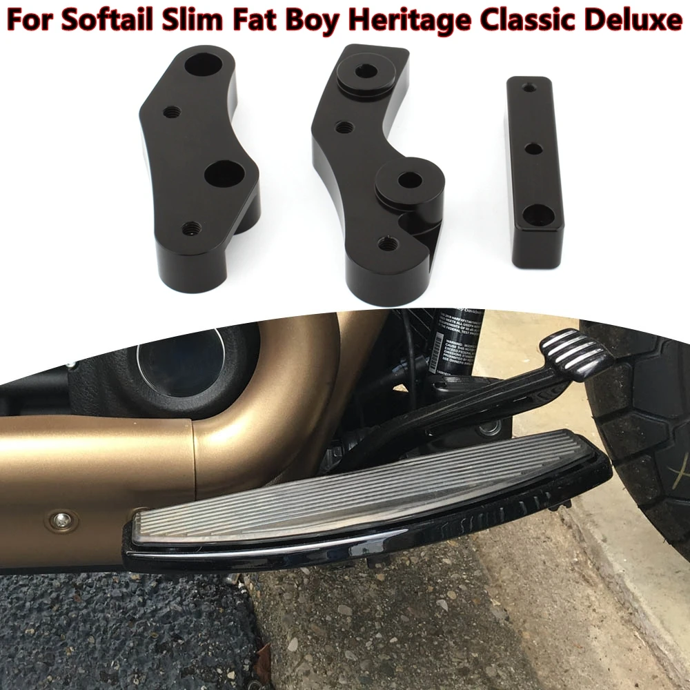 

For Softail Slim Fat Boy Heritage Classic Deluxe FLOORBOARD RELOCATION M8 MOVES FORWARD1.5in AND OUTWARD1in