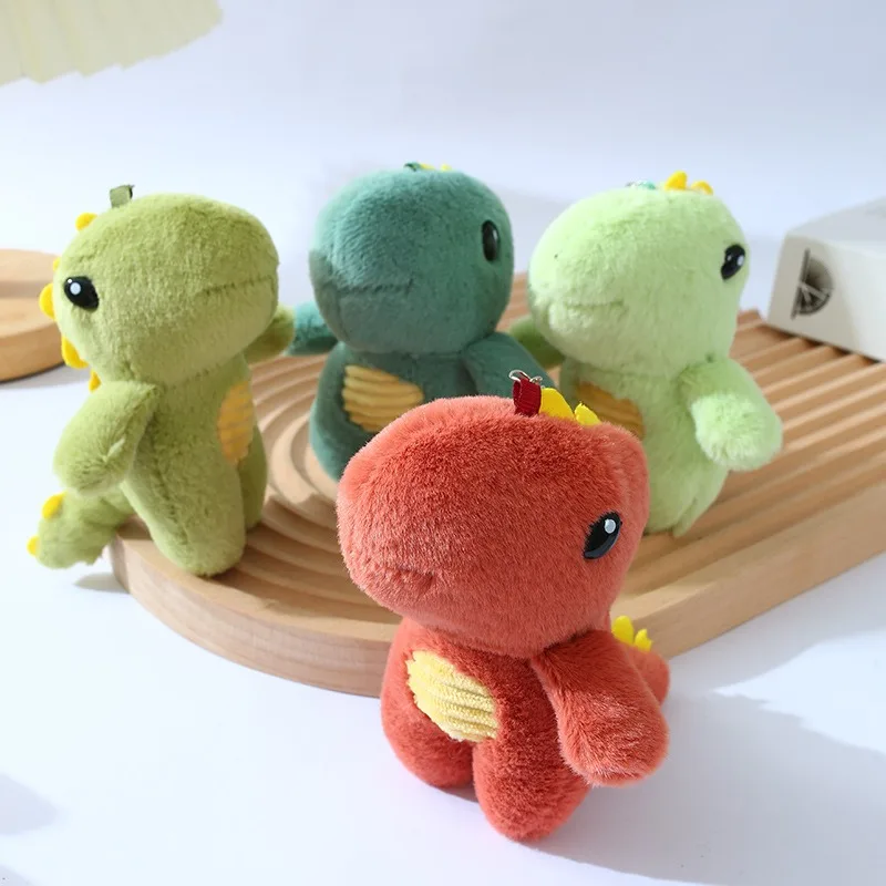 13cm Colorful Cute Dinosaur Plush Toys Pendant Keychain Backpack Jewelry Accessory Decoration Doll Toys Christmas Small Gift
