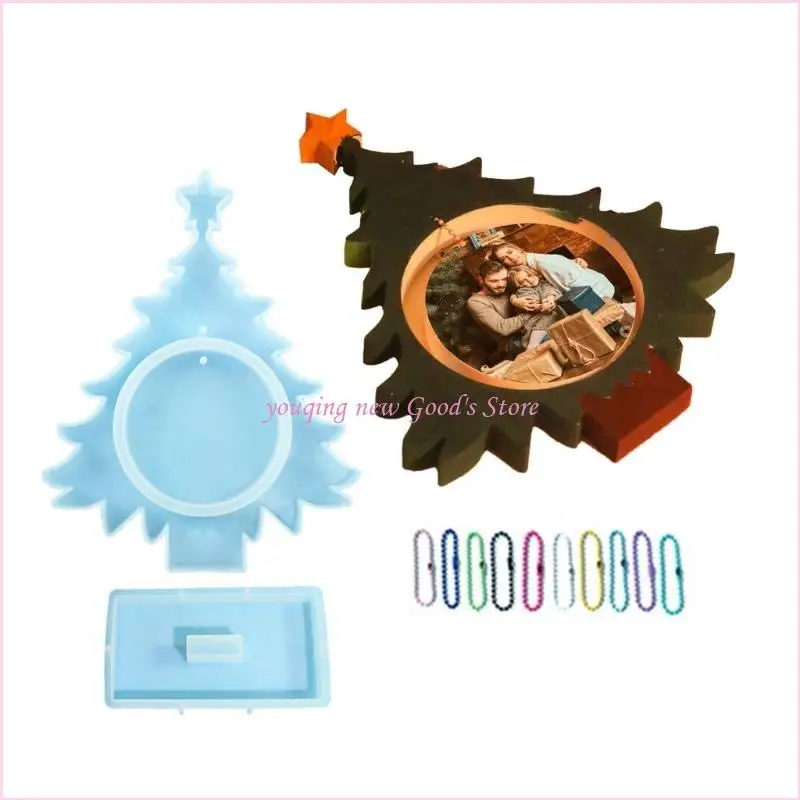 

57QA силиконовая форма для рождественской елки, фоторамка, смоляные формы, украшения дома, сделай сам