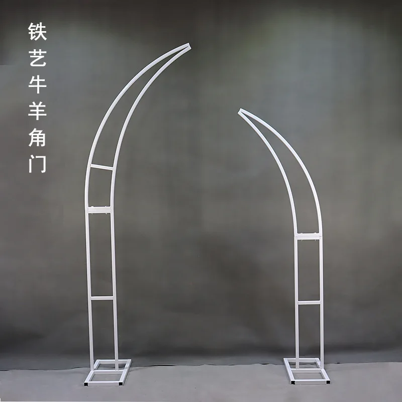 Wedding props Horn sheep horn door wrought iron finished floral arch frame flower outdoor lawn wedding