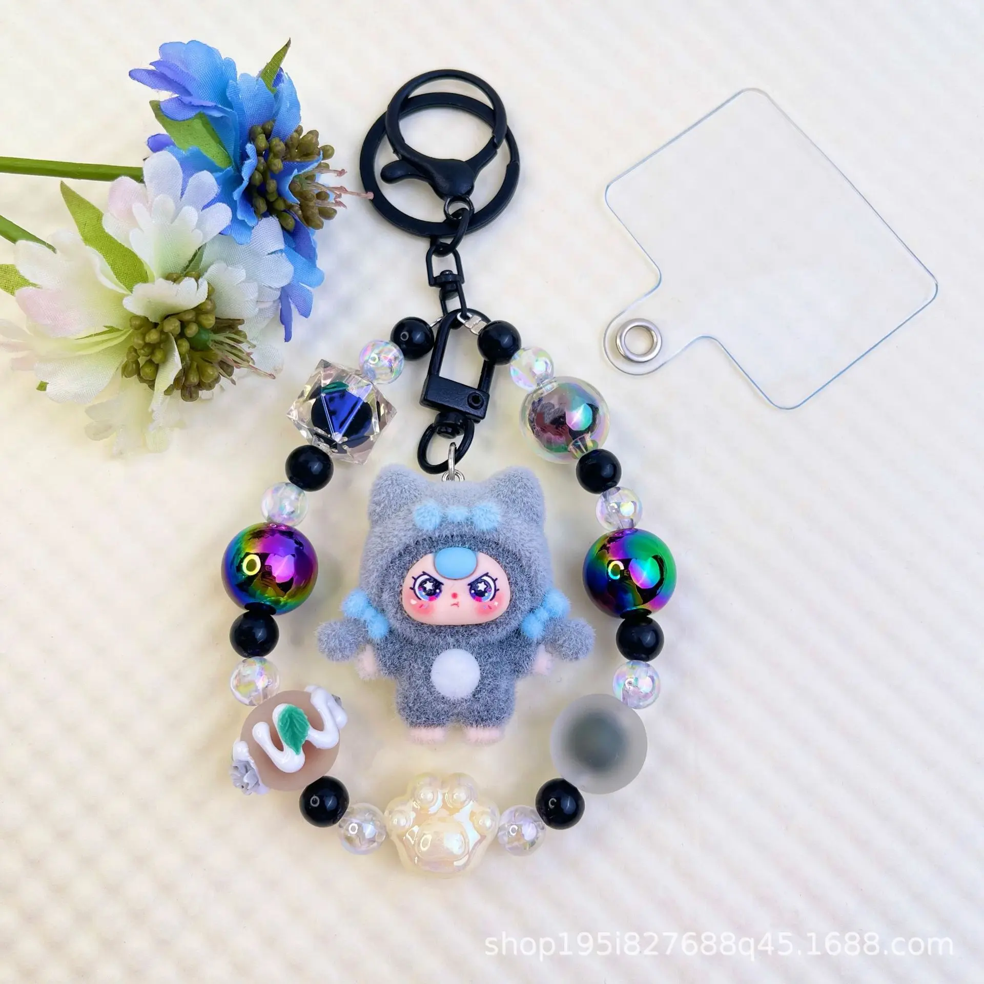 1PCSCreative الكرتون قبعة فتاة سلسلة هواتف محمولة مطرز حقيبة سلسلة المفاتيح ألعاب من نسيج مخملي ملحق سلسلة المفاتيح