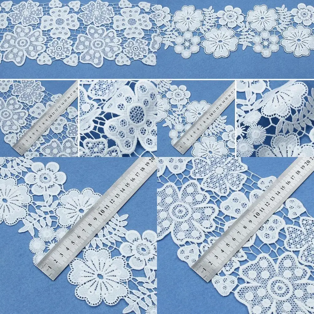 

R1WE кружевная тканая лента шириной 10 ярдов, белая кружевная отделка и украшения, сделай сам, свадебное украшение ручной лента,