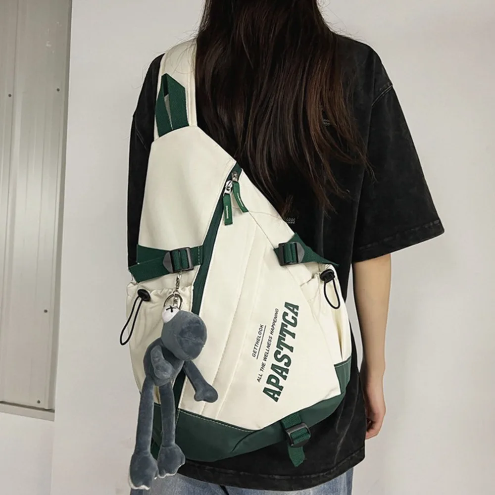 Bolso cruzado de nailon ligero y portátil, mochila de hombro de viaje, mochila informal, deportes al aire libre, paquetes de pecho Unisex, Y2k,