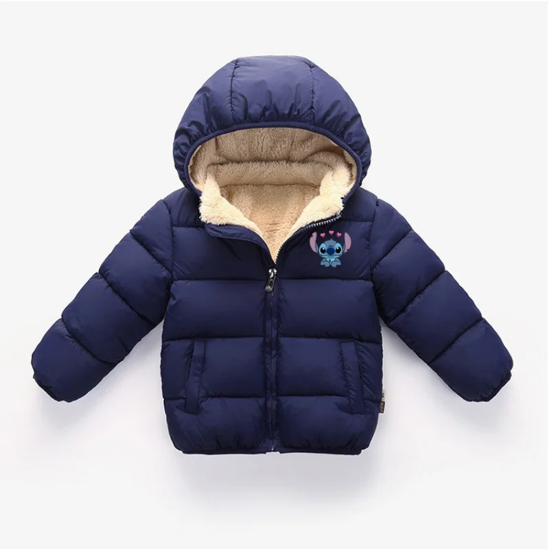 Disney Kinder-Baumwolljacke mit Kapuze, Cartoon-Motiv, einfarbig, Reißverschluss vorne offen, für Jungen und Mädchen