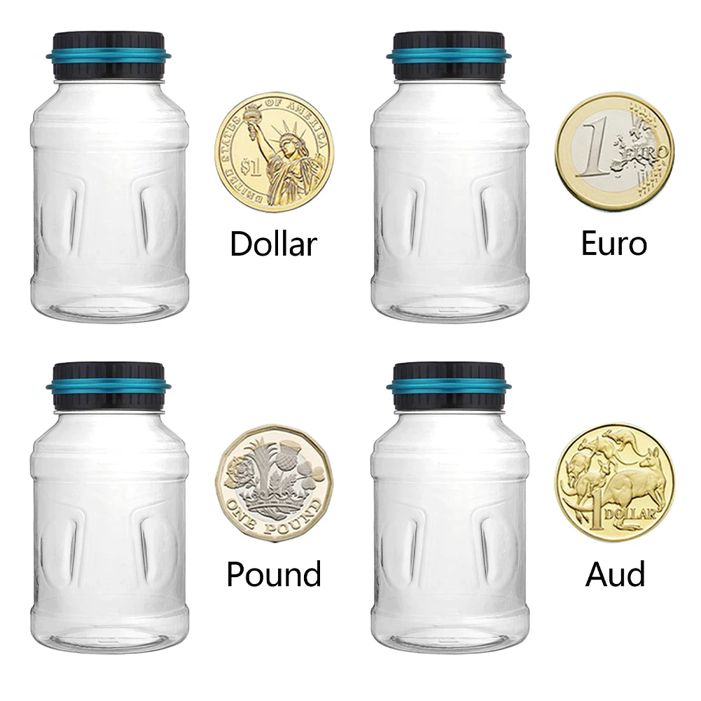 Digital Coin Bank Savings Jar with LCD Counter Piggy Bank Savings Jar for Adults Boys Girls Designed for Dollar Euro Pound Aud